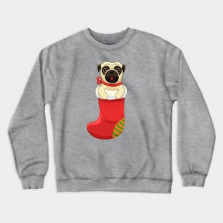 cartoon Christmas Pug Crewneck Sweatshirt